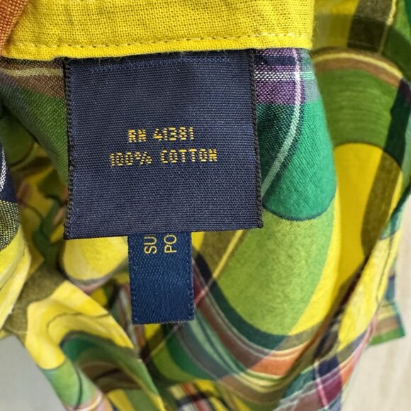Polo Ralph Lauren Long Sleeve Oxford Cotton Shirt Mens Size XL Plaid EUC Yellow - Picture 5 of 9